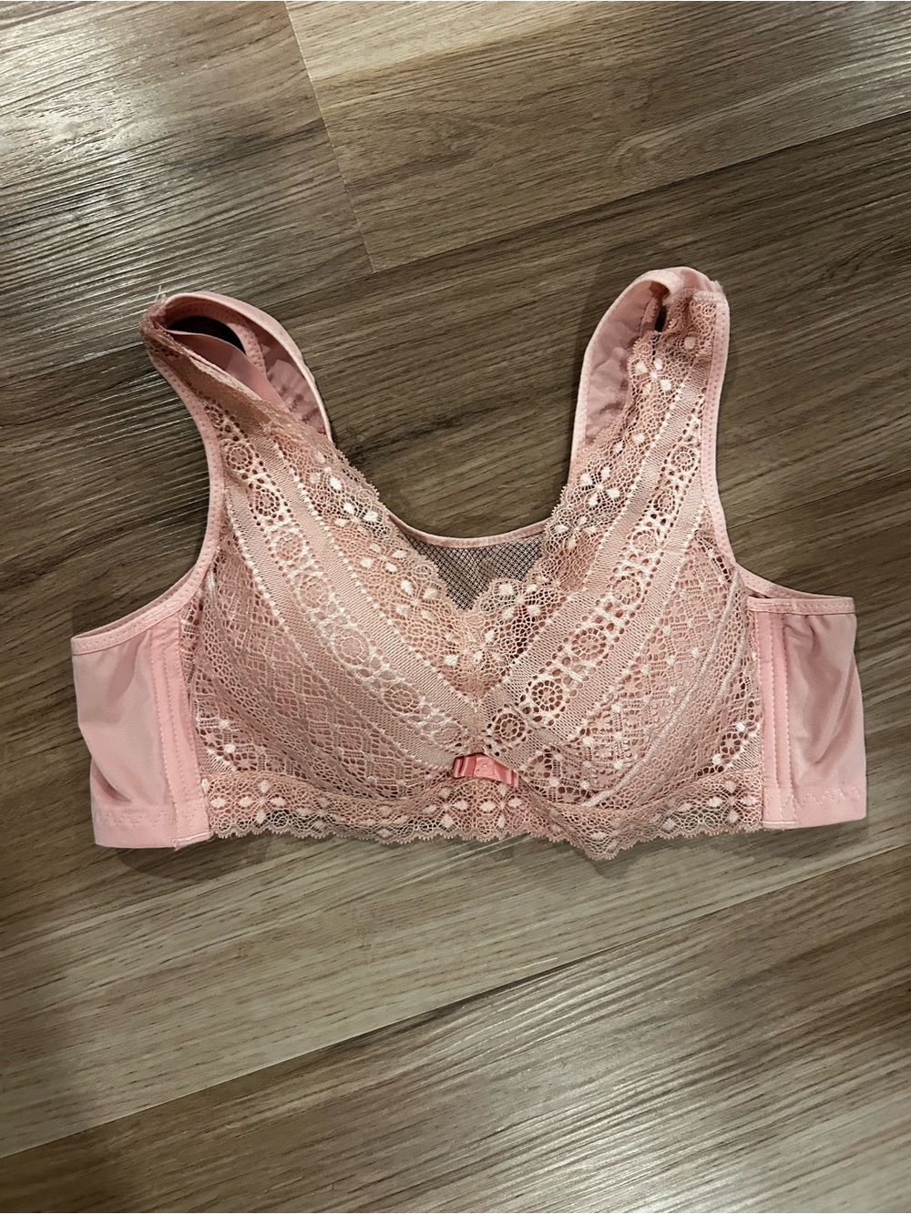 Lace Comfort Wireless Bra in Blush Pink